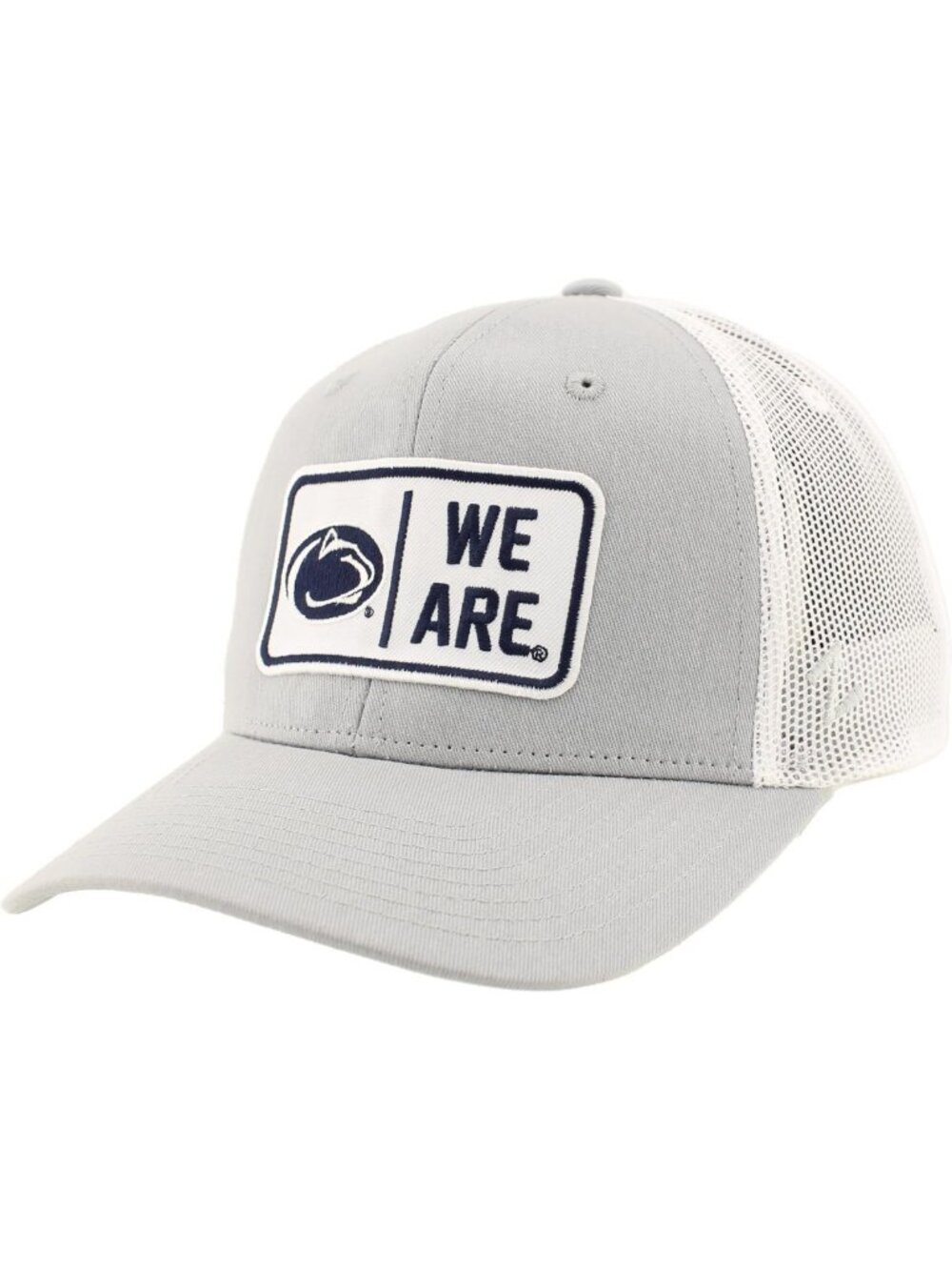 NCAA Snapback Hat with Big Rig Patch - Gray & White, Perfect for Game Day!